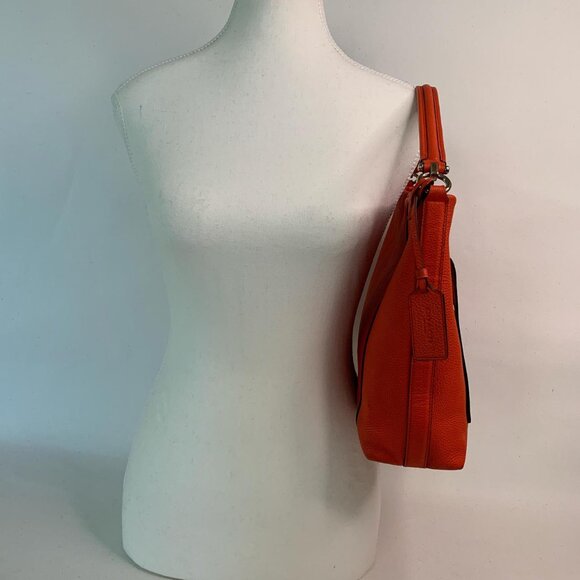 Coach orange leather tote bag - Picture 3 of 8